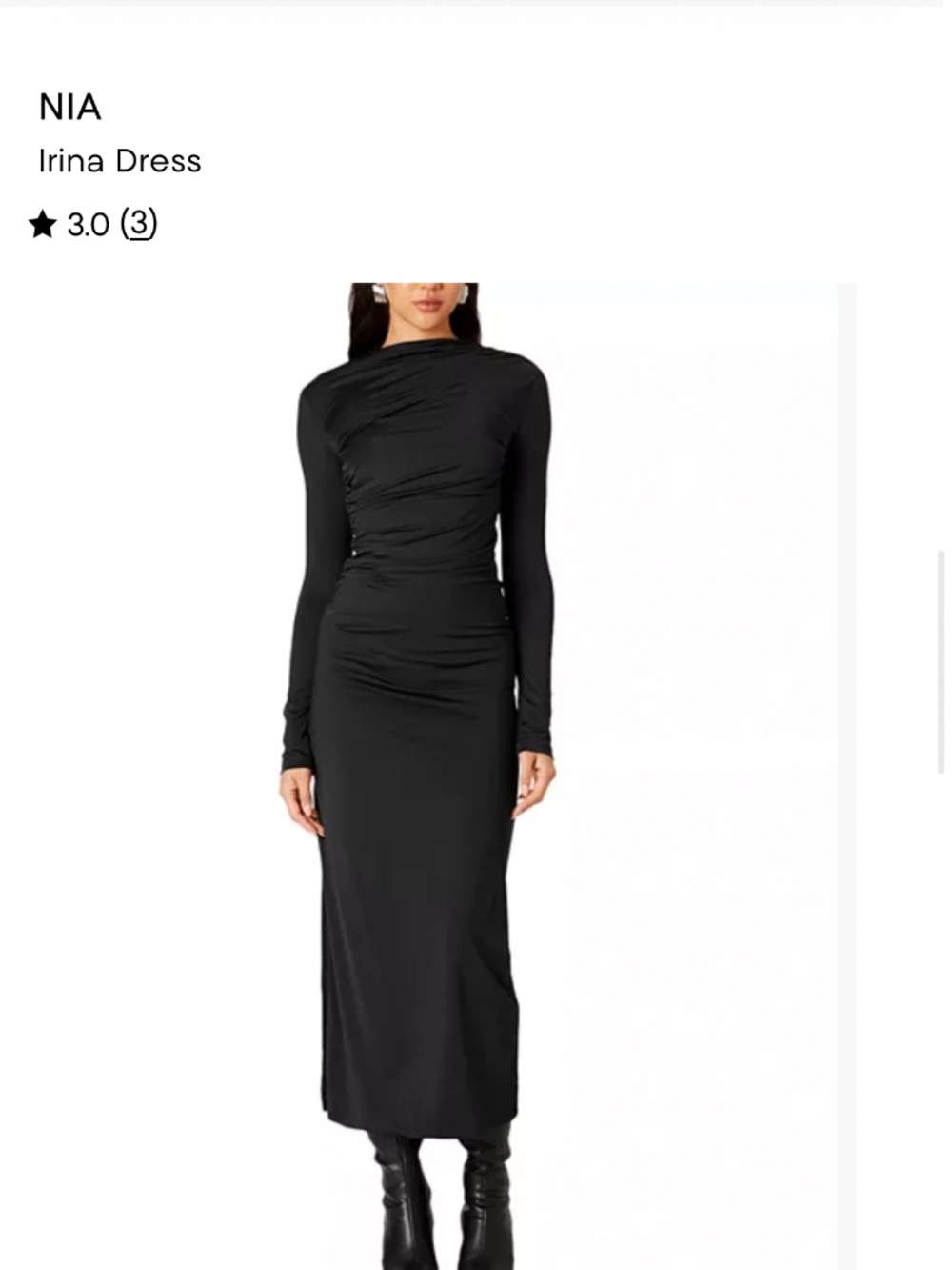 NIA Irina Midi Dress in Black